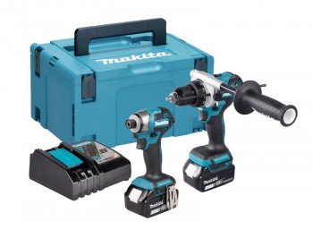 Makita DLX2516TJ 18V LXT 2pc Brushless Combo Kit DHP486 Combi & DTD173 Impact Driver - 2 x 5.0Ah Batteries, Charger & Ma £389.95